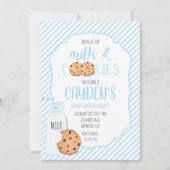 Jongen Melk en Cookies blauwe Verjaardag Kaart (Voorkant)