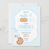 Jongen Melk en Koekjes blauwe Verjaardag Kaart (Voorkant)