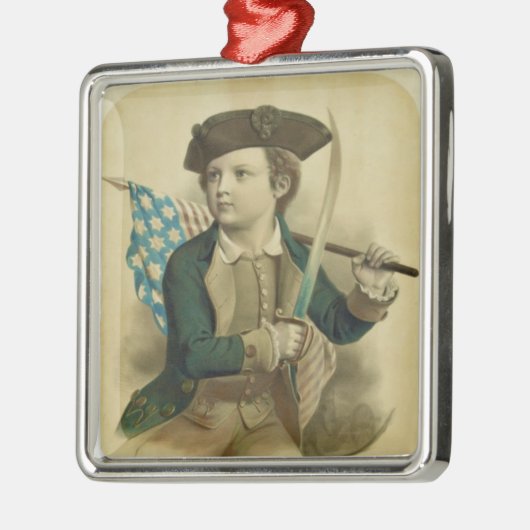 Jongen met Amerikaanse vlag en Ornament Saber (Links)