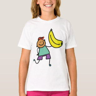 Jongen met een banaan t-shirt