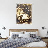 jongen met een hond op het rustcanvas afdrukken (Insitu (Slaapkamer))