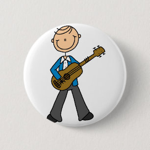 Jongen met gitaarButton Ronde Button 5,7 Cm
