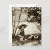  jongen met hond op Rest Briefkaart (Voorkant / Achterkant)