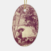  jongen met hond op Rest Ornament (Links)