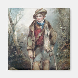 Jongen met konijnen magneet