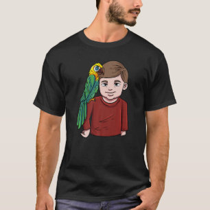 Jongen met papegaai Ara vogel T-shirt