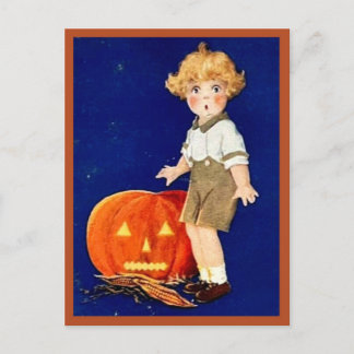 Jongen met pompoen -  Halloween Briefkaart