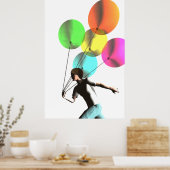 Jongen met poster van ballonnen (Keuken)