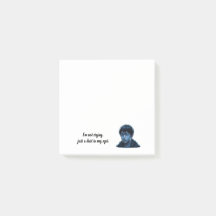 Jongen met tranen post-it