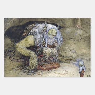 “Jongen met trol” van John Bauer Inpakpapier Vel