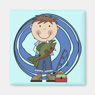 Jongen met visT-shirts en cadeautjes Magneet