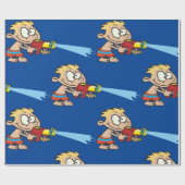Jongen met Water Pistool Summer Fun Cadeaupapier (Vlak)