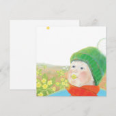 Jongen met wilde primroses feestdagenkaart (Voorkant / Achterkant)