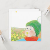 Jongen met wilde sleutelbloemen  kaart (Voorkant / Achterkant in situ)