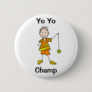 Jongen met Yo Yo Ronde Button 5,7 Cm
