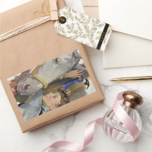  jongen met zijn blauwe lintje winnetje rechthoekige sticker