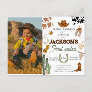 Jongen Mijn Eerste Rodeo foto Cowboy 1e Verjaardag Briefkaart