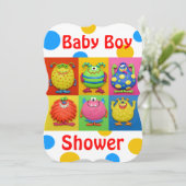 Jongen Monster Baby shower Kaart (Staand voorkant)