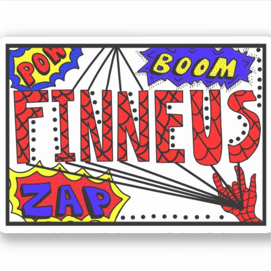 Jongen naam Finneus Sticker (Voorkant)