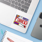 Jongen naam Finneus Sticker (Laptop met iPhone)