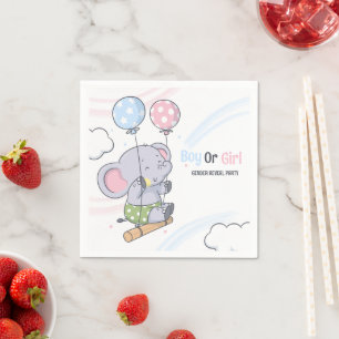 Jongen Of Een Meisje Schattige Olifant Geslacht Re Servet
