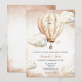 Jongen of Meisje Beige Hete Luchtballon Geslacht O Kaart (Voorkant / Achterkant)