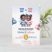 Jongen of meisje boksen geslacht onthullen kaart (Staand voorkant)