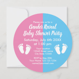 Jongen of meisje gender onthullen baby shower fees kaart