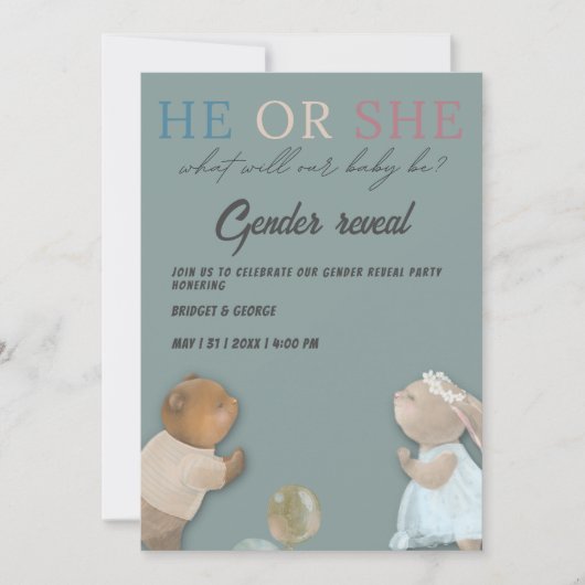 Jongen of meisje Geslacht onthullen partij Kaart (Voorkant)