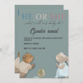 Jongen of meisje Geslacht onthullen partij Kaart (Voorkant / Achterkant)