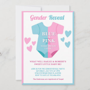 Jongen of meisje Hij of zij gender Reveal Baby sho Kaart