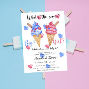 Jongen of meisje - Ice Cream - gender reveal party Kaart