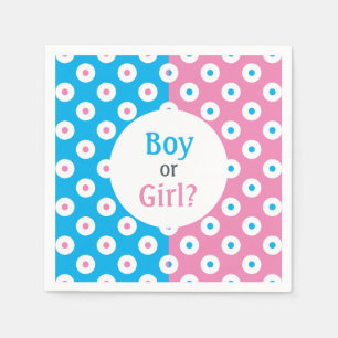 Jongen of meisje? Roze & Blauw Polka-Dot Geslacht  Servet