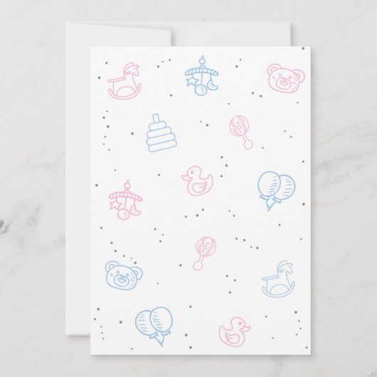 Jongen of meisje, Roze en Blauw, Modern, Geslacht Kaart (Achterkant)