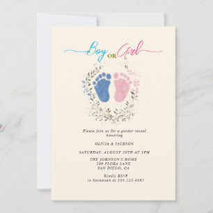 Jongen of meisje voetstappen Gender Reveal Party Kaart