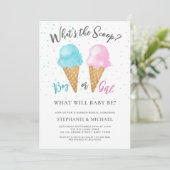 Jongen of meisje wat is de Scoop Gender Reveal Par Kaart (Staand voorkant)