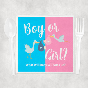 Jongen of meisje wat zal Baby Gender Reveal Party  Servet