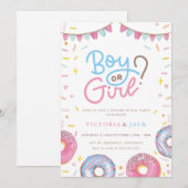 Jongen of Meisje Waterverf Donut geslachtsopenbari Kaart (Voorkant / Achterkant)
