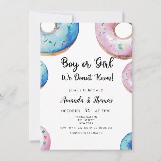 Jongen of Meisje! We weten het. Geslacht openbaar Kaart (Voorkant)