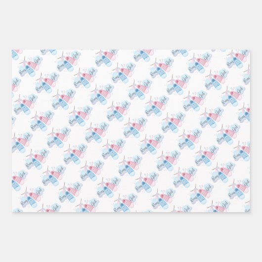 Jongen of meisjes Baby shower Inpakpapier Vel (Voorkant 2)