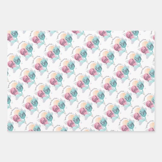 Jongen of meisjes Baby shower Inpakpapier Vel (Voorkant)