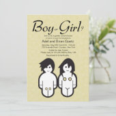 Jongen of meisjes Genderkwesties onthullen partiju Kaart (Staand voorkant)