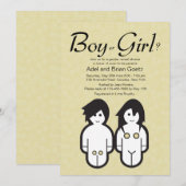 Jongen of meisjes Genderkwesties onthullen partiju Kaart (Voorkant / Achterkant)