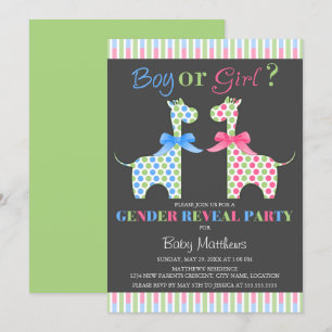 Jongen of meisjes Giraffe Genderfeest Kaart