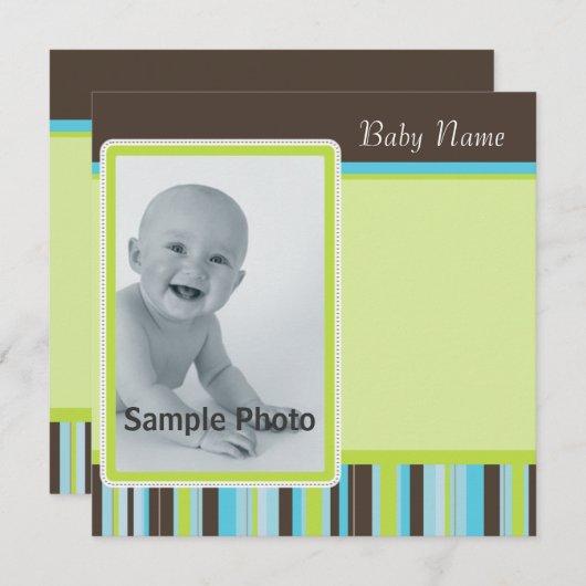 Jongen of meisjes Stripe Kaart (Voorkant / Achterkant)