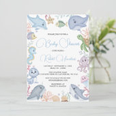 Jongen onder het Baby shower van de Waterverf Zee Kaart (Staand voorkant)