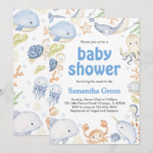 Jongen onder het Zee Baby shower Kaart (Voorkant / Achterkant)