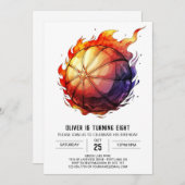 Jongen Online Custom Basketbal Verjaardag Kaart (Voorkant / Achterkant)