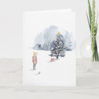 Jongen Ontdekt Boom Notitiekaart