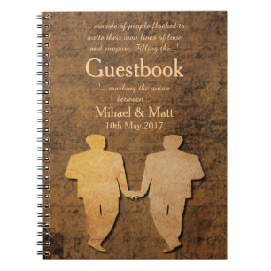 Jongen ontmoeten Boy Gay Wedding Love Story Guestb Notitieboek